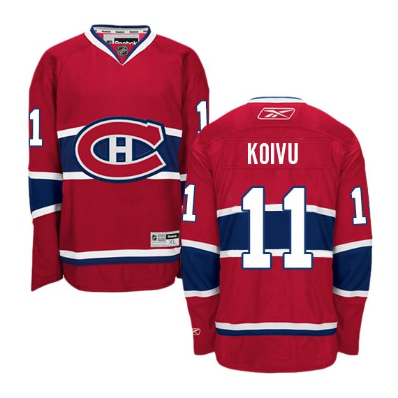 Montreal Canadiens Saku Koivu Official Red Reebok Premier Adult Home NHL Hockey Jersey S M L XL XXL XXXL XXXXL