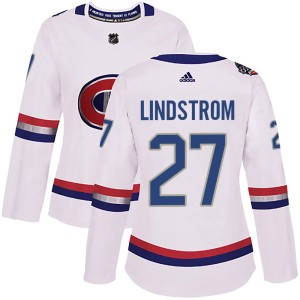 Montreal Canadiens Gustav Lindstrom Official White Adidas Authentic Women's 2017 100 Classic NHL Hockey Jersey