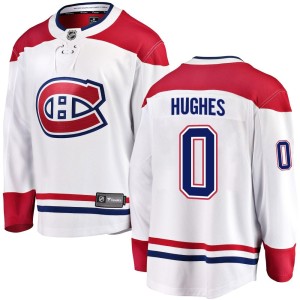 Montreal Canadiens Connor Hughes Official White Fanatics Branded Breakaway Adult Away NHL Hockey Jersey