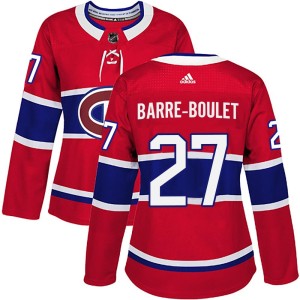 Montreal Canadiens Alex Barre-Boulet Official Red Adidas Authentic Women's Home NHL Hockey Jersey