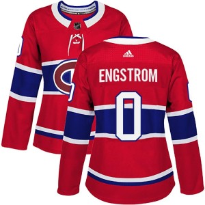 Montreal Canadiens Adam Engstrom Official Red Adidas Authentic Women's Home NHL Hockey Jersey