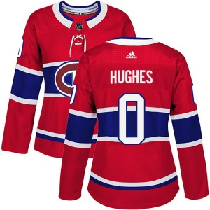 Montreal Canadiens Connor Hughes Official Red Adidas Authentic Women's Home NHL Hockey Jersey