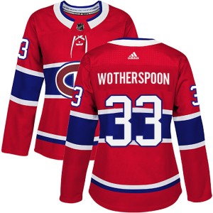 Montreal Canadiens Tyler Wotherspoon Official Red Adidas Authentic Women's Home NHL Hockey Jersey