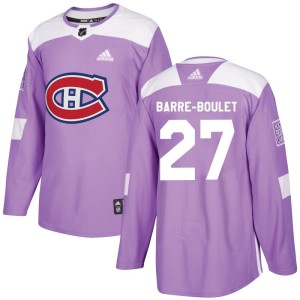 Montreal Canadiens Alex Barre-Boulet Official Purple Adidas Authentic Youth Fights Cancer Practice NHL Hockey Jersey