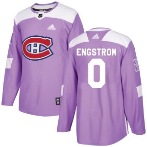 Montreal Canadiens Adam Engstrom Official Purple Adidas Authentic Youth Fights Cancer Practice NHL Hockey Jersey