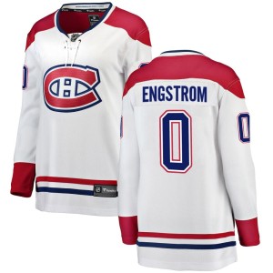 Montreal Canadiens Adam Engstrom Official White Fanatics Branded Breakaway Women's Away NHL Hockey Jersey