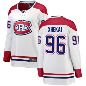 Montreal Canadiens Florian Xhekaj Official White Fanatics Branded Breakaway Women's Away NHL Hockey Jersey