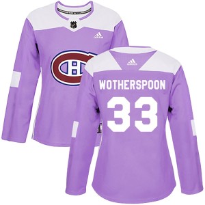 Montreal Canadiens Tyler Wotherspoon Official Purple Adidas Authentic Women's Fights Cancer Practice NHL Hockey Jersey