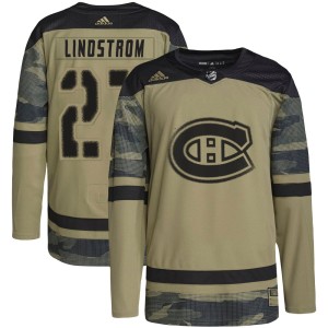 Montreal Canadiens Gustav Lindstrom Official Camo Adidas Authentic Adult Military Appreciation Practice NHL Hockey Jersey