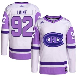 Montreal Canadiens Patrik Laine Official White/Purple Adidas Authentic Youth Hockey Fights Cancer Primegreen NHL Hockey Jersey