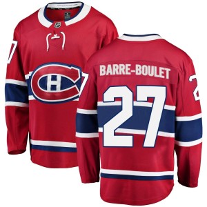 Montreal Canadiens Alex Barre-Boulet Official Red Fanatics Branded Breakaway Adult Home NHL Hockey Jersey