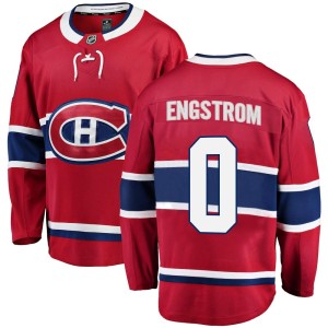 Montreal Canadiens Adam Engstrom Official Red Fanatics Branded Breakaway Adult Home NHL Hockey Jersey