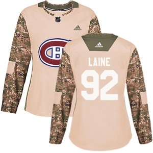 Montreal Canadiens Patrik Laine Official Camo Adidas Authentic Women's Veterans Day Practice NHL Hockey Jersey