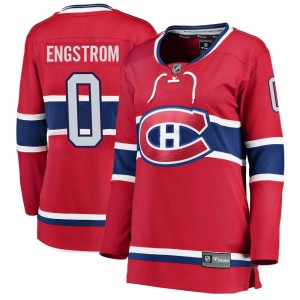 Montreal Canadiens Adam Engstrom Official Red Fanatics Branded Breakaway Women's Home NHL Hockey Jersey