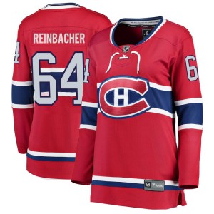 Montreal Canadiens David Reinbacher Official Red Fanatics Branded Breakaway Women's Home NHL Hockey Jersey