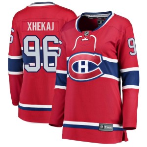 Montreal Canadiens Florian Xhekaj Official Red Fanatics Branded Breakaway Women's Home NHL Hockey Jersey